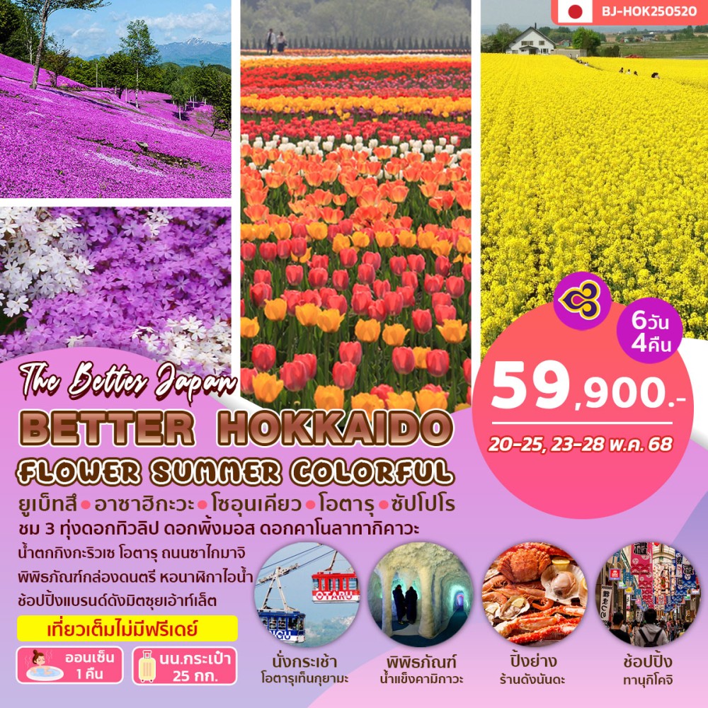 ทัวร์ญี่ปุ่น BETTER HOKKAIDO FLOWER SUMMER COLORFUL 6วัน 4คืน (TG)